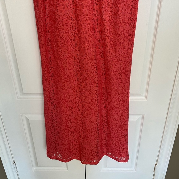 Adrianna Papell Maxi Lace Dress in Coral - Picture 10 of 12